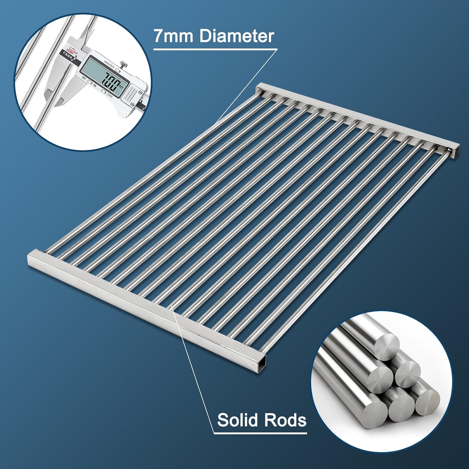 Adviace Grill Parts for Members Mark BQ05046-6 BQ05046-6-A BQ06042-1 BQ05046-6A, Grill Cooking Grates & Heat Shied & Burner Replacement for Members Mark BQ05046-6-A BQ05046-6 Grill Models