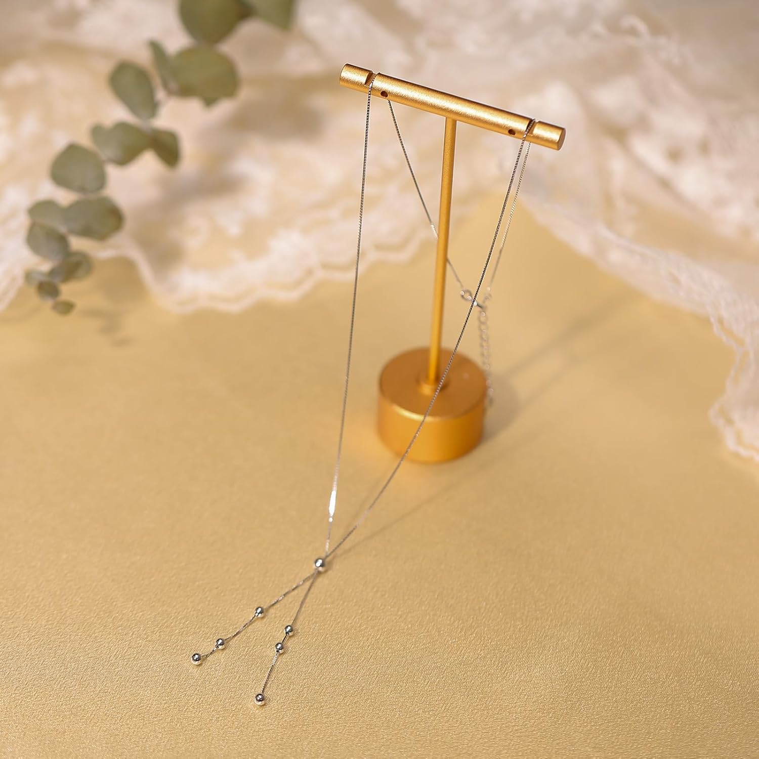 Lariat Necklace for Women,Dainty Long 14K Gold Plated Y-Shaped Pearl Necklace 925 Sterling Silver Cubic Zirconia Crystal Ball Sparkle Necklace for Mother Daughter Wedding Valentine’s Day Jewelry - Image 7