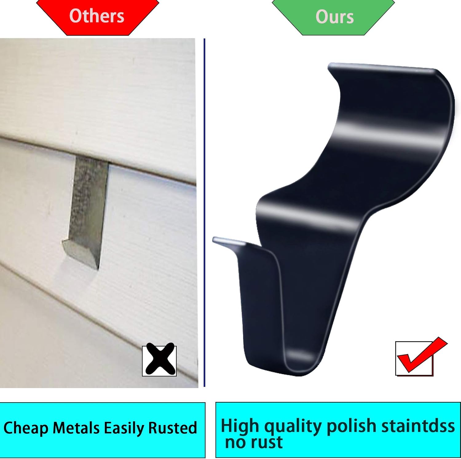 Buy Dreecy 36 Pack Vinyl Siding Hooks For Hanging Black Heavy Duty Outdoor Decorations Siding Hanger Hooks Metal No Hole Needed Vinyl Siding Clips For Light Wreath Decor Tool Online In Indonesia