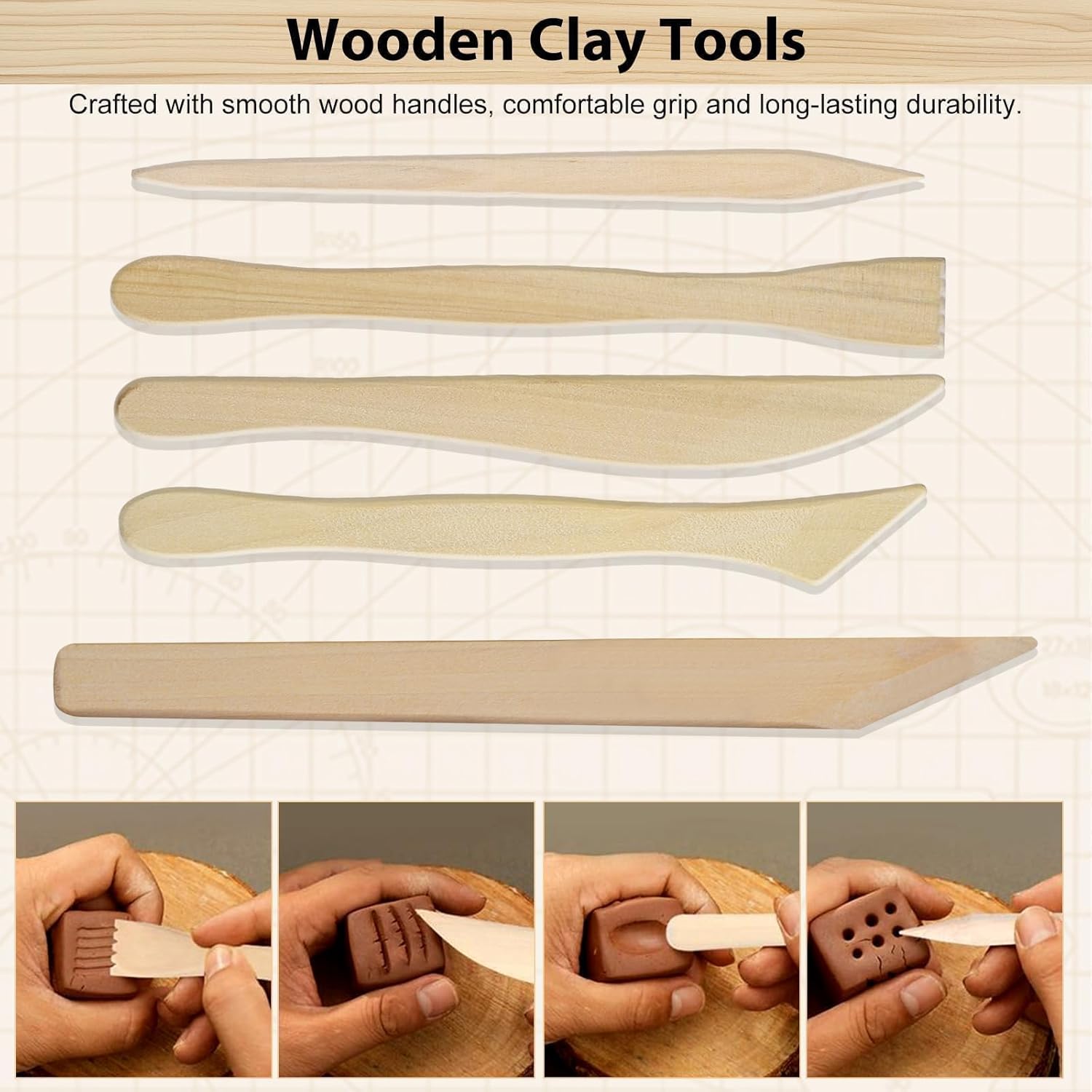 EEEKit 52PCS Pottery Tool Kit, Polymer Clay Sculpting Tool Kit, Complete Clay Tools Set for Pottery Craft, Dotting, Carving, Christmas Gift