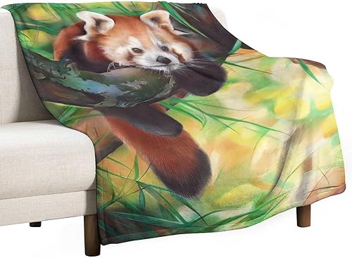 Miniatura 5 de Manta de panda rojo, manta de panda rojo, manta de animales de panda, regalos para niñas, niños, amantes de las mujeres, adultos, manta de franela