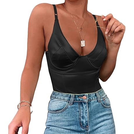 Women's Black Corset Bodysuit: Captivating Curves and Alluring Shine