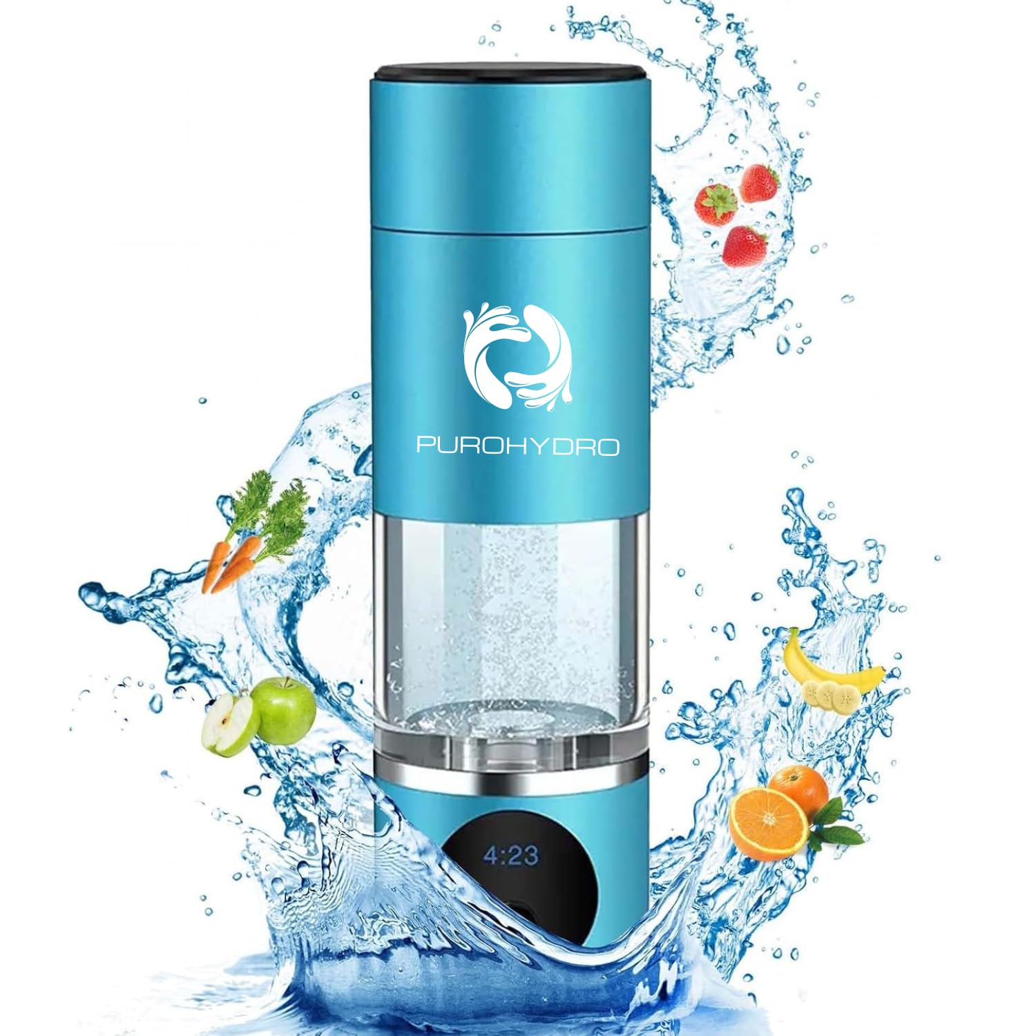 Hydrogen Water Bottle,Portable Rechargeable Hydrogen Water Bottle Generator for Home Office Travel Hydrogen Water Machine Improve Water Quality Eco-Friendly Glass,Ionized Hydration Technology SOCOTRA