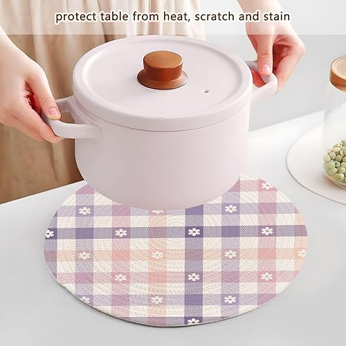 Miniatura 5 de 3 Pcs Kitchen Trivet Mat for Hot Pots and Pans 15in Cotton Thread Weave Cooking Potholder Set Holder for Crock Pot Camper Must Haves Gingham Check