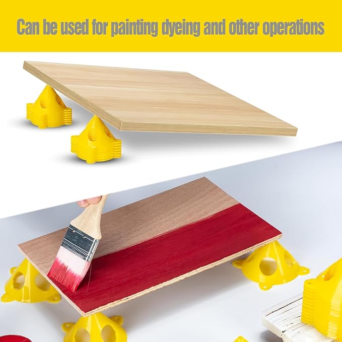 20Pcs Paint Pyramid Stands, soportes para pintar, elevadores para puertas y lienzos (Amarillo+Rojo) miniatura 7