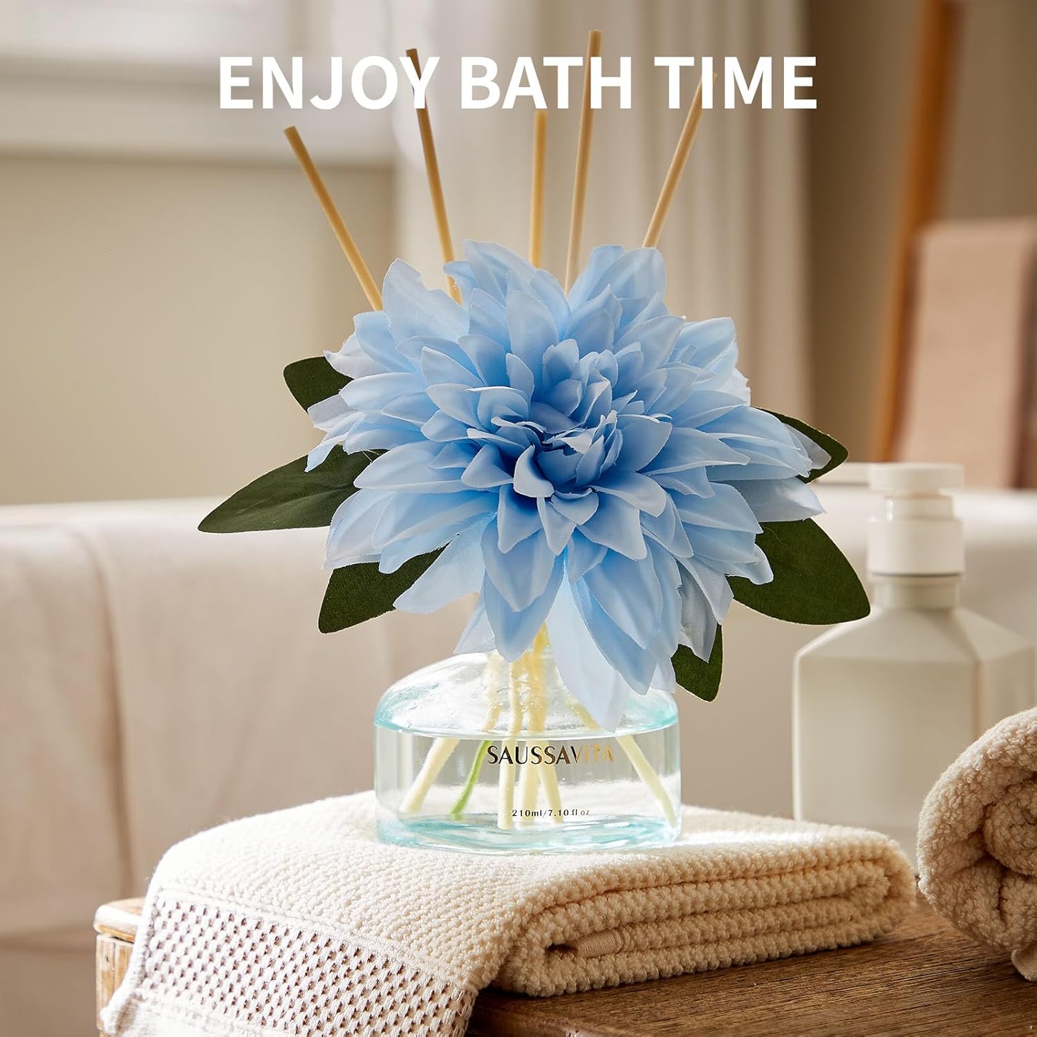 Reed Diffusers Set The Forest of Citrus Scent, Bathroom Floral Scent Diffuser, Reed Diffuser for 120 Days, Bathroom Diffuser with 7 Sticks, Office Desk Accessories, Bedroom Decor - Image 5