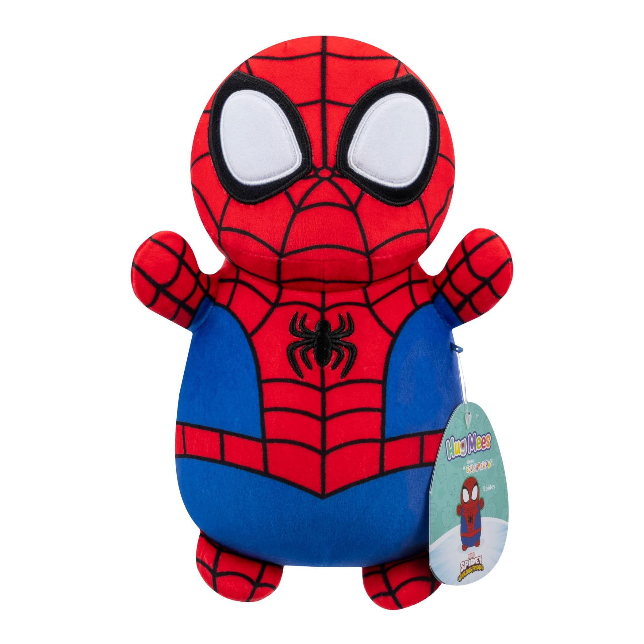 Squishmallows Original Marvel Spidey and His Amazing Friends 10-Inch Spidey HugMees - Medium-Sized Ultrasoft Official Jazwares Plush