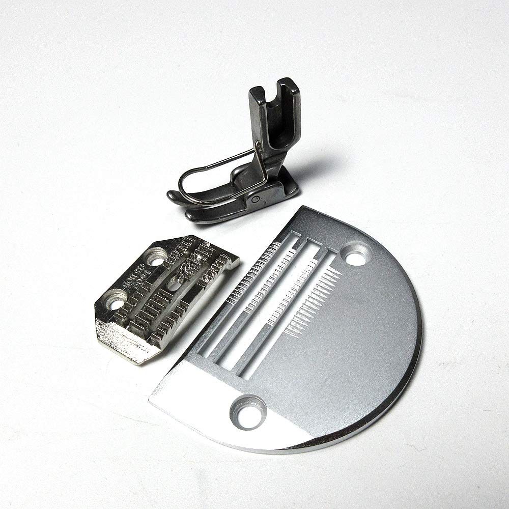 Extra Heavy Needle Plate & Feed Dog & Presser Foot Set for JUKI DLN-415 DLN-5410N DLN-9010 Single Needle Sewing Machine