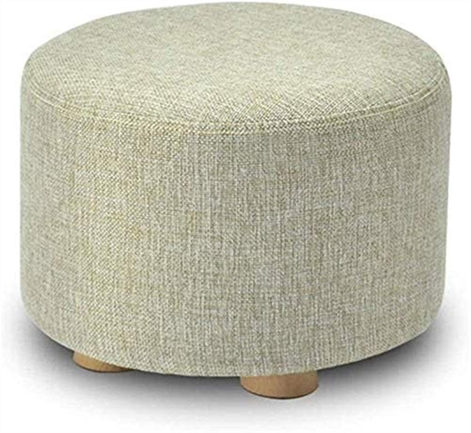Tabouret pouf en bois doux pour salon et chaise enfant lin