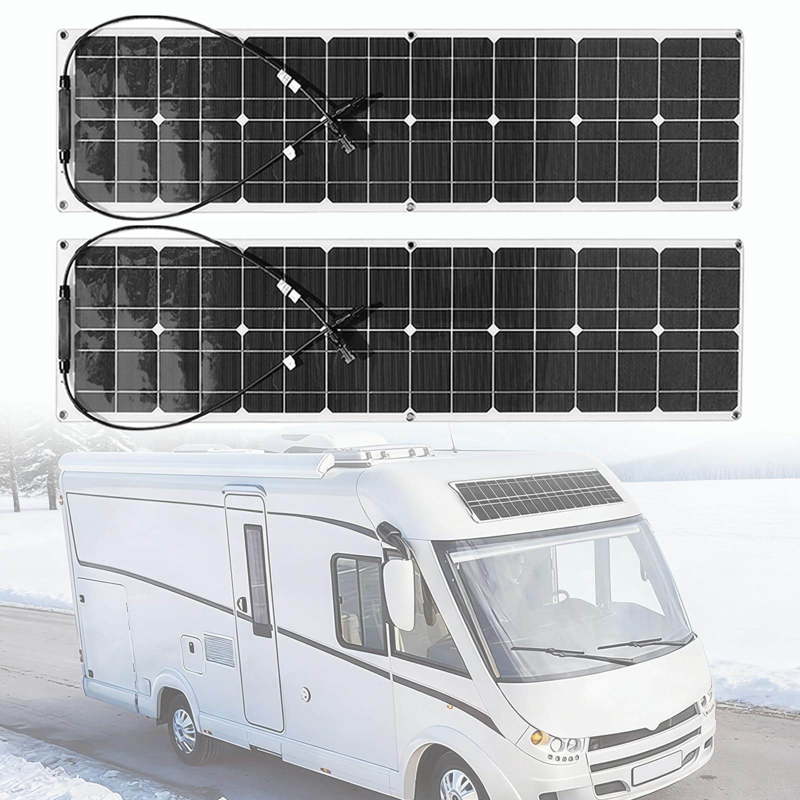 Pannelli solari flessibili da 200 Watt, alta trasmissione luminosa 18 V, ultra leggeri per camper, navi e tetti