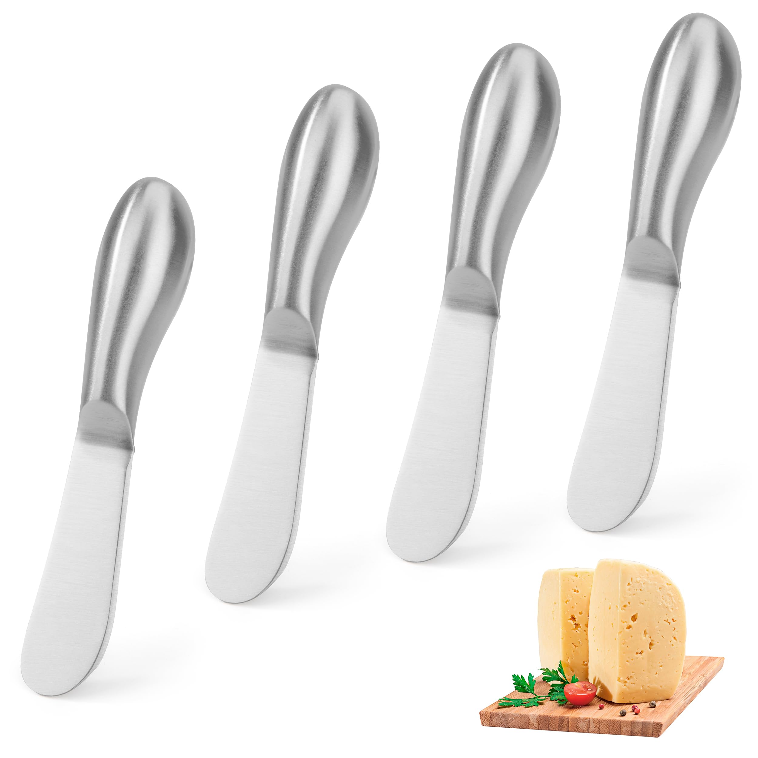 Cuchillos de Mantequilla de Acero Inoxidable, 6 Piezas Esparcidor de Queso Mini, Cuchillos de Untar para Cortar Pan Tostado Sandwich, Mermelada, Nata, Tarta, Frutas, Verduras