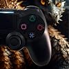 HEPU P-4 Kablosuz Oyun Kolu, Bluetooth Gamepad, PS4/PS3/PC/Android TV Uyumlu, Çift Titreşimli, Şarj Edilebilir, Dokunmatik Yüzey, Siyah