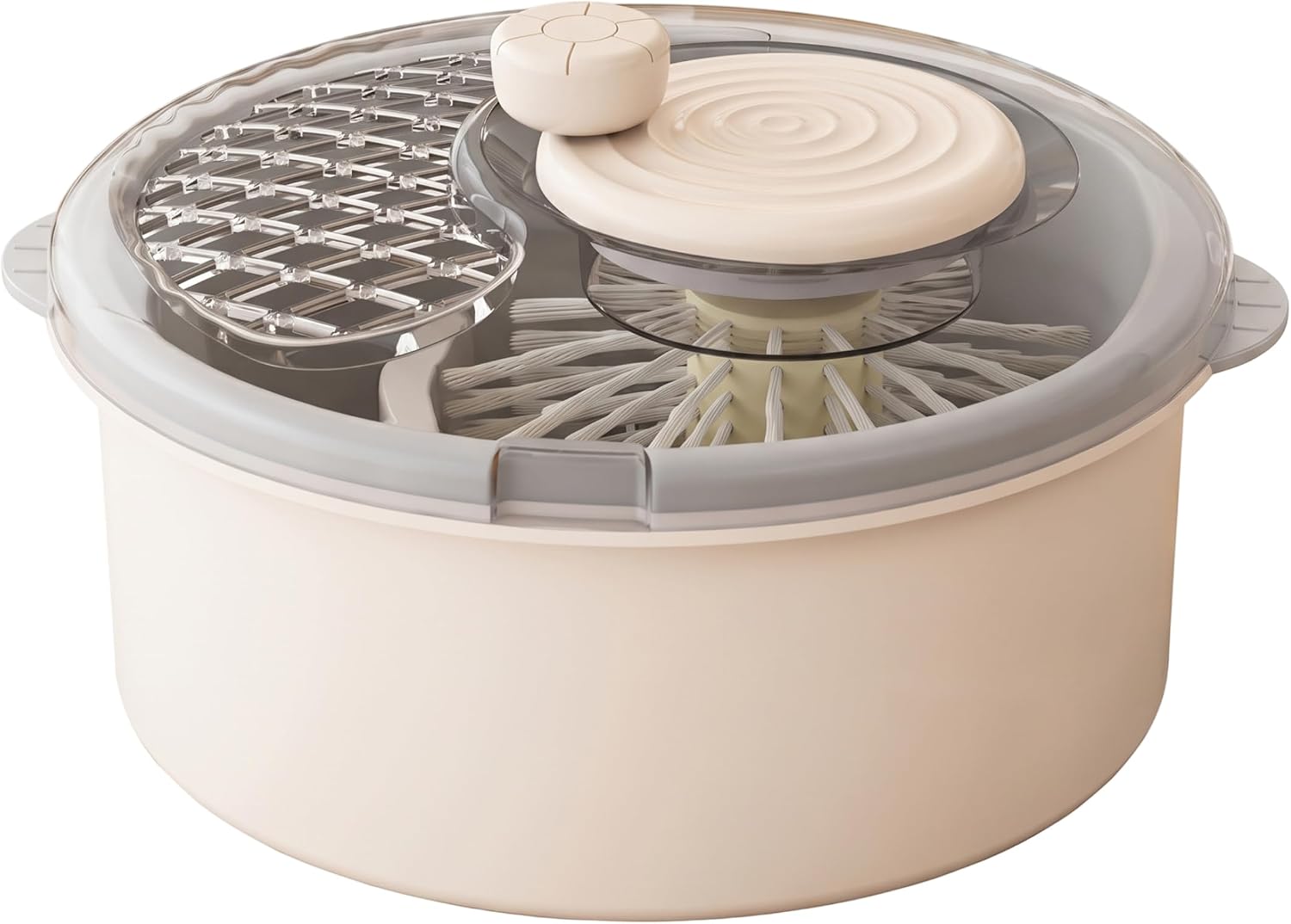 Fruit Cleaner Spinner & Vegetable Washer, Hand-Cranked, White