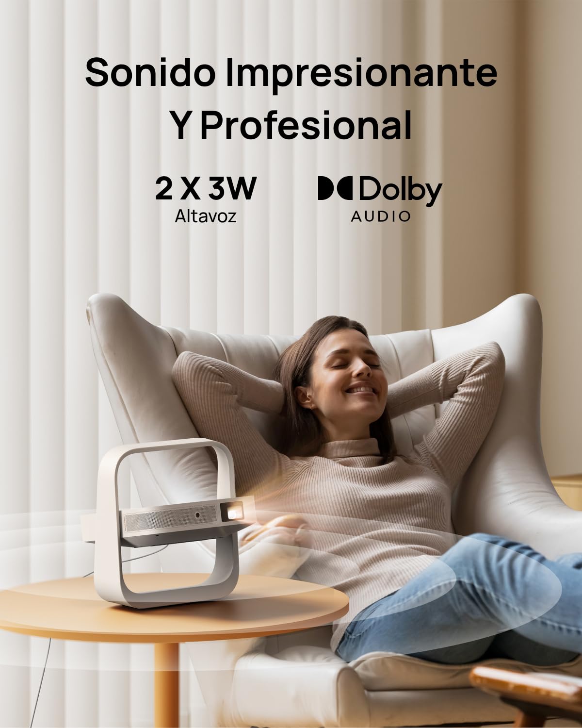 XGIMI Elfin Flip Plus Proyector Portátil, 500 Lúmenes ISO, Rotación de 150° | Google TV con Netflix Oficial para Cine en Casa, Contraste 4000:1, Diseño Ultra Delgado, Autoenfoque ISA y Altavoces