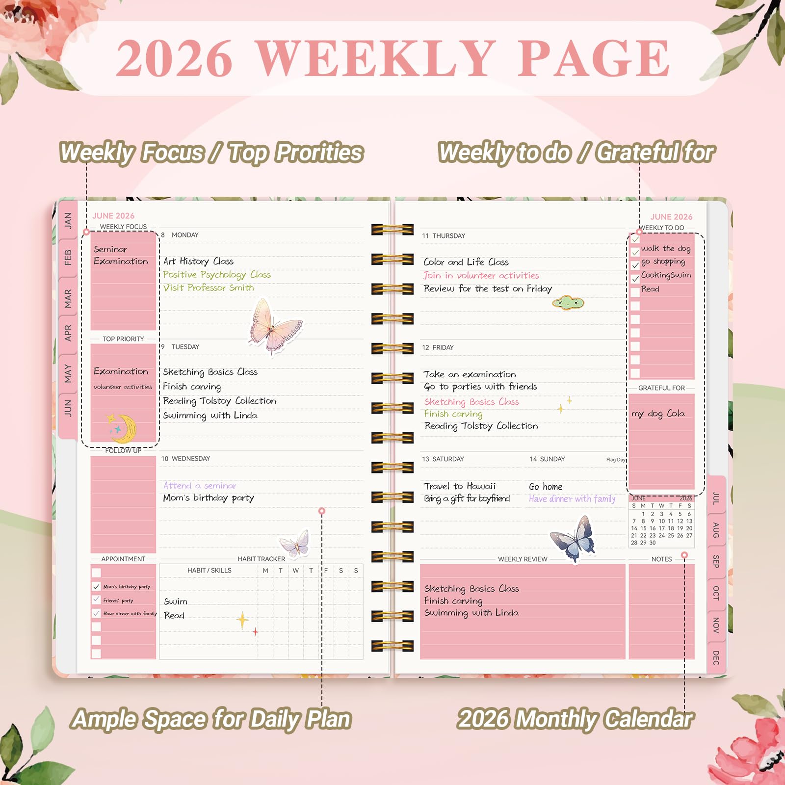 Snapklik.com : Planner 2026 Planner Weekly And Monthly, Jan. 2026 Dec ...