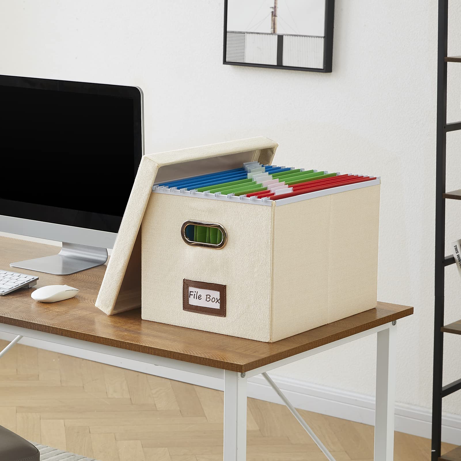 Buy SUPERJARE File Box for Hanging Files, Set of 2, Storage Office Box with 60 lbs Weight