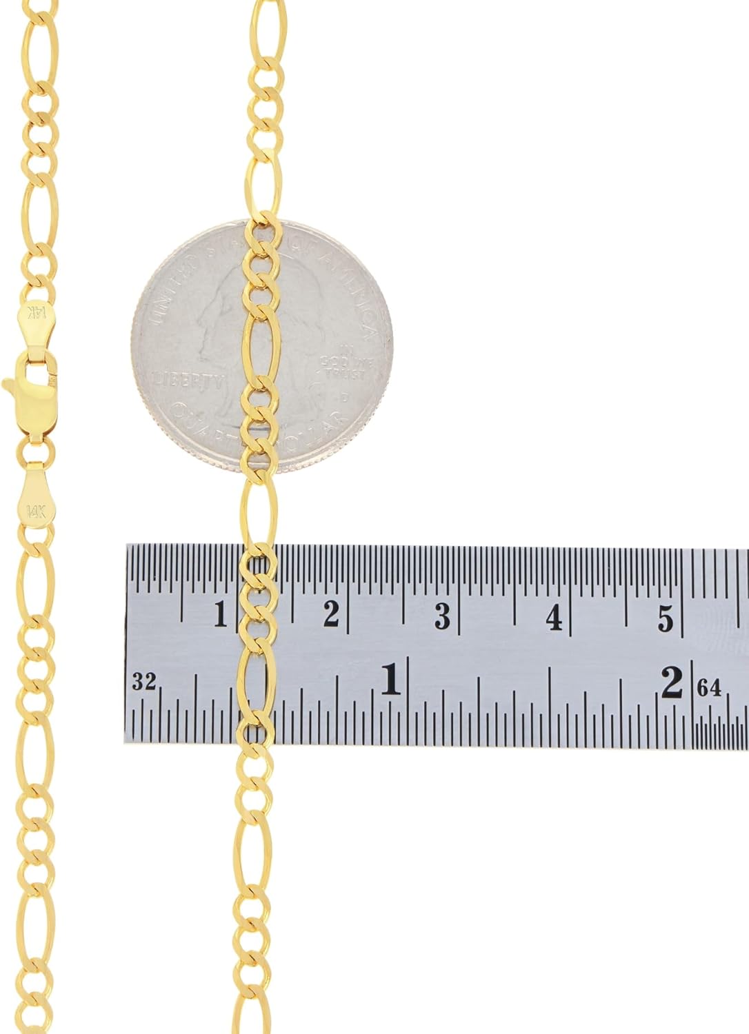 Nuragold 14K Real Yellow Gold Solid Figaro Link Chain Necklace 16"-30" (1.2mm-9.5mm) Italian Jewelry for Men & Women - Image 8
