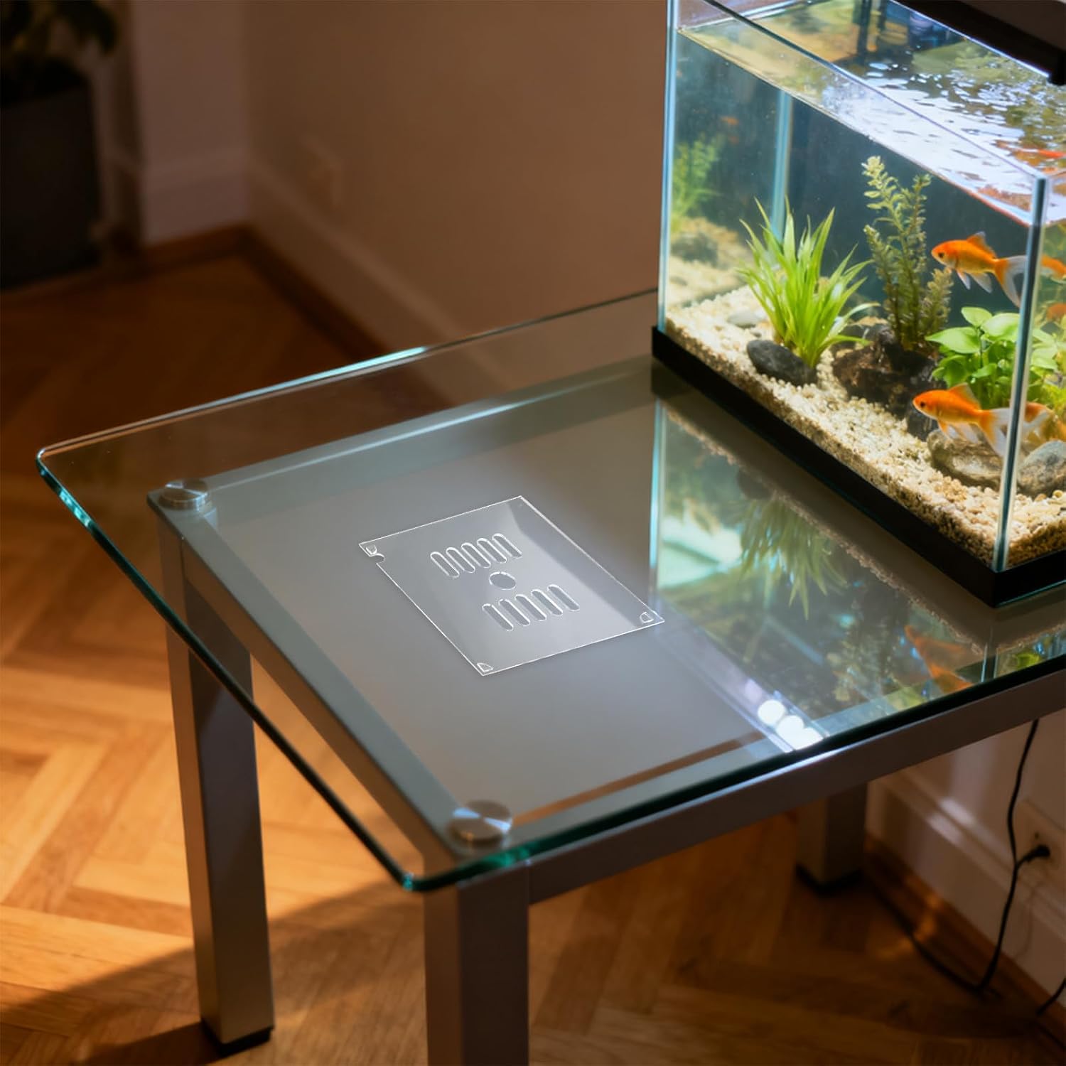 BESTonZON 2pcs Acrylic Aquarium Lid with Hole 5.91" Lightweight Portable Circular Protective Cover for Fish and Turtles Anti-Jumping Tank Accessory for Living Space