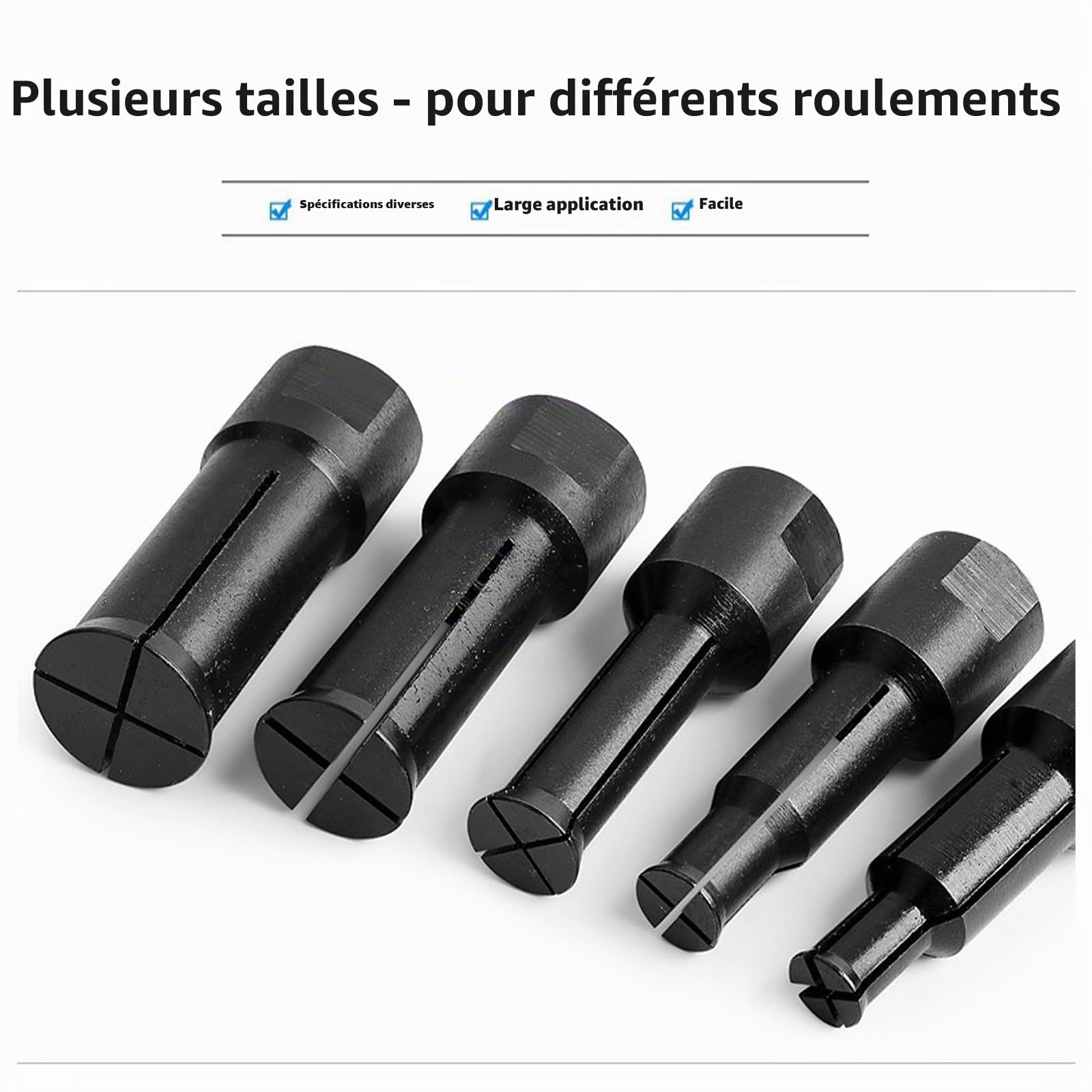 Extracteur de roulement intérieur de moto de 9 à 23 mm avec étui de moulage par soufflage portable - Extracteur de roulement intérieur - Kit d'extracteur de roulement de roue avec 5 collets