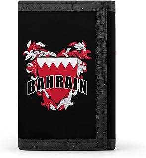 Bahrain Bahraini Logo Mens Trifold Wallet 8 Card Holders Purse with Keychain & Photo Window Money Clip Travel Accessories