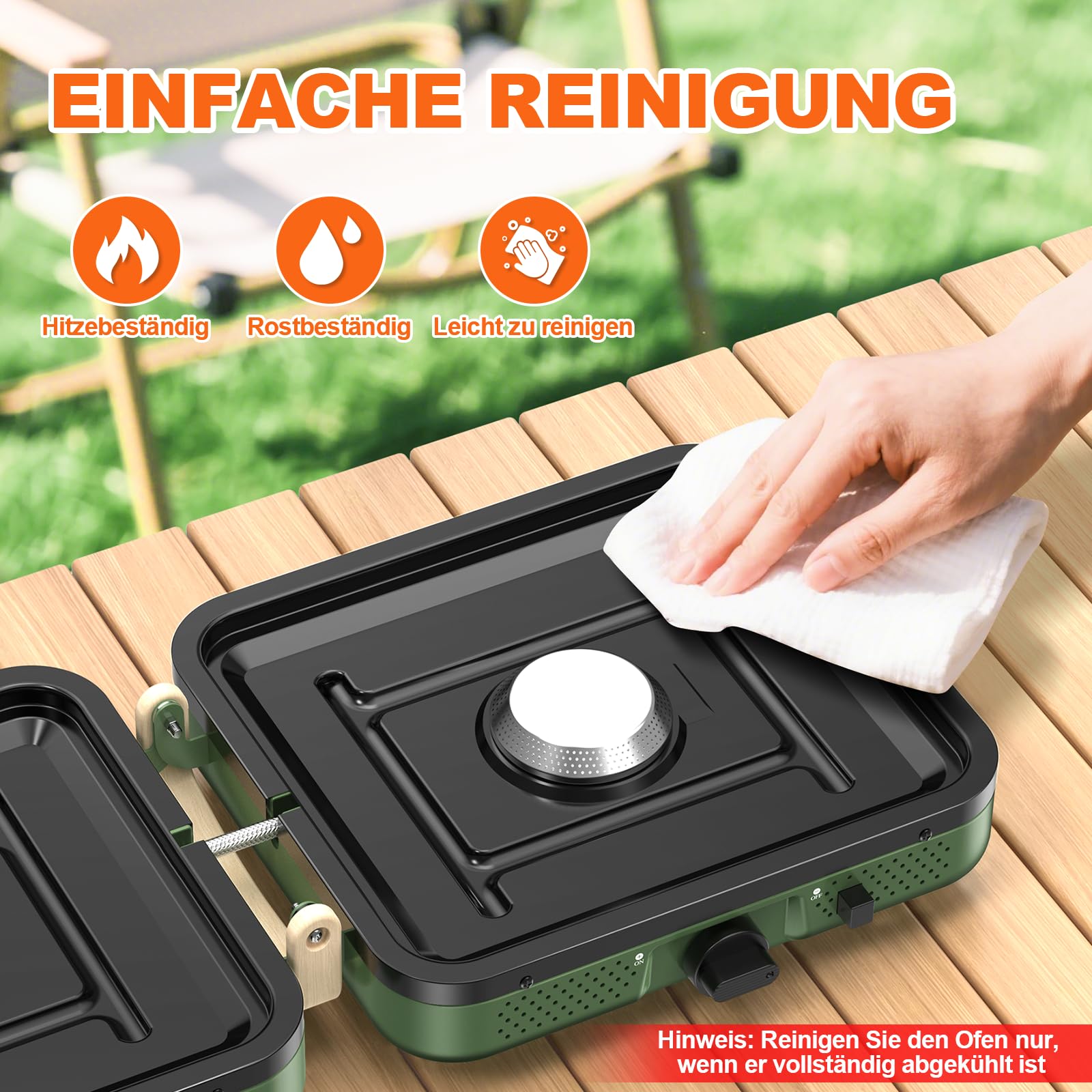 2-Flammig Campingkocher Gas Faltbar, Camping Gaskocher Herd mit Zünder & Tragetasche für Outdoor-Kochen, Campingplatz, Gartenparty, Grillabend, Picknick, Festival-Camping, Vanlife (ohne Grillplatte)