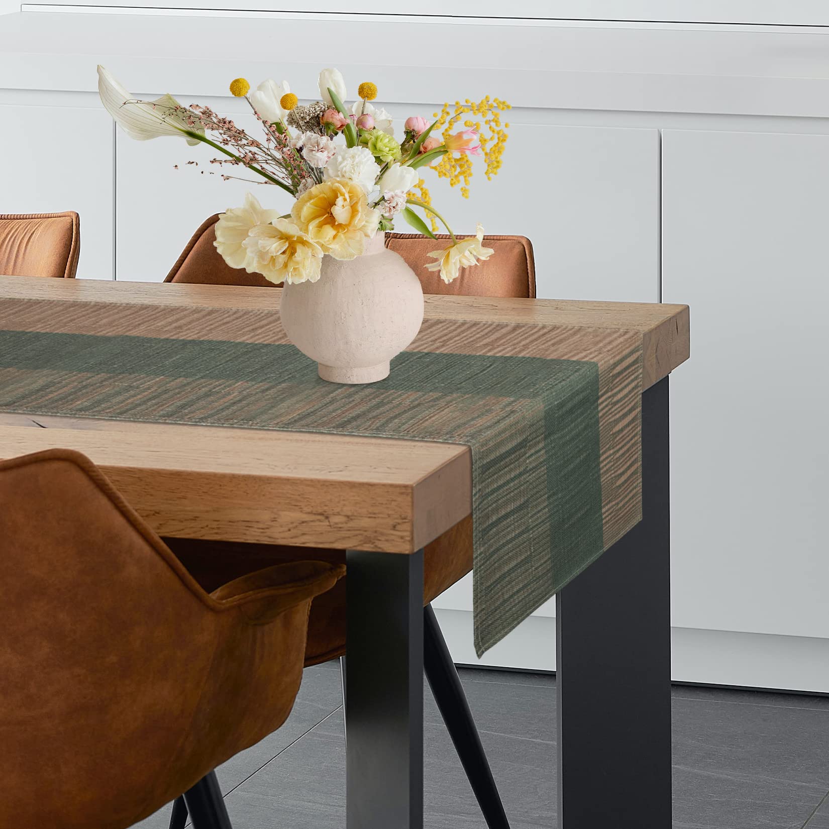 ELEHOLD Table Runner 72 Inches Long for Home Decor Macrame Table Runner Coffee & Brown Farmhouse Table Runner for Bohemian Dining Bedroom Decor (12x72 Inches)