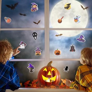 Jsdoin 8 Sheets Halloween Puffy Stickers for Kids, Children 3D Stickers Party Bag Filler for Kids Halloween Party Gifts Scrapbooking Including Pumpkins Jack Ghost Bats Monster Bat Witch