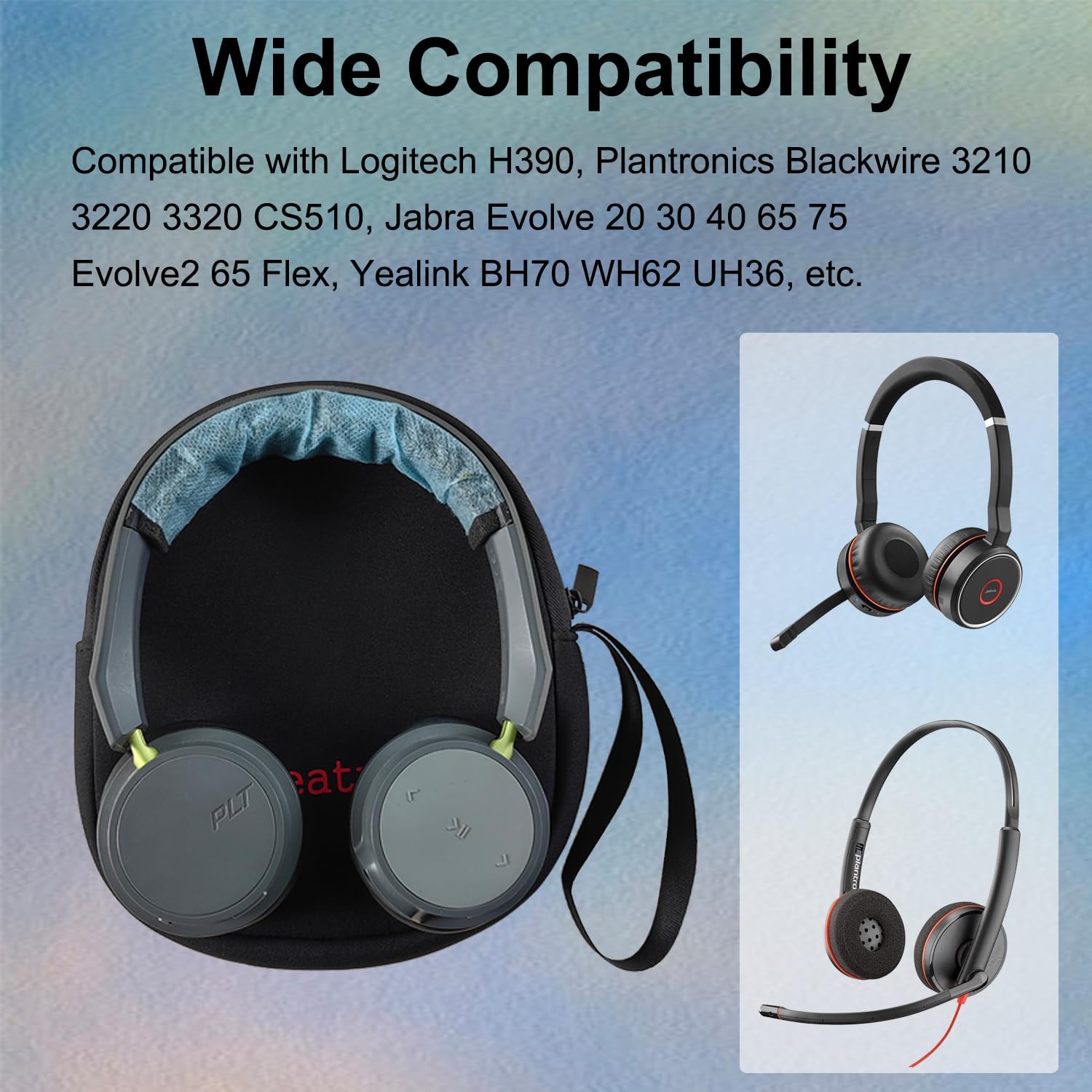 Computer Headsets Storage Bag, Wired/Wireless Headphone Case image 2