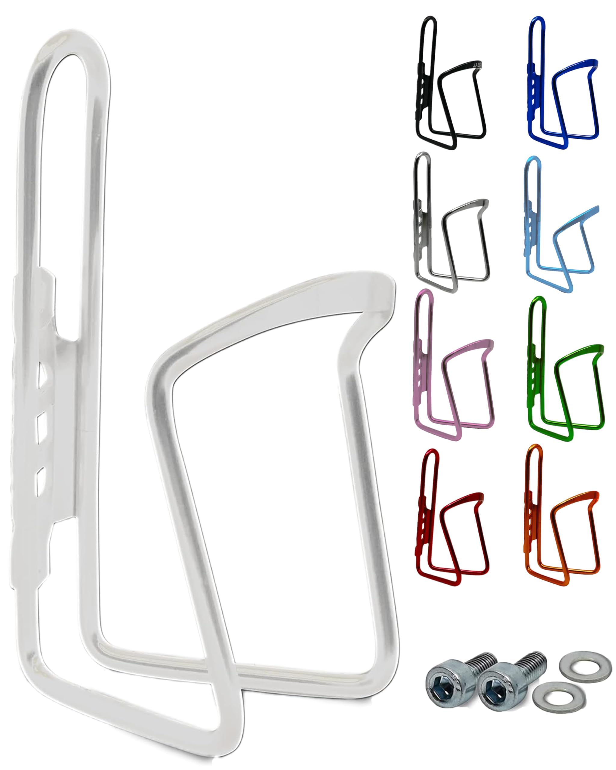 JABs - Portabottiglie in Alluminio per Bici da Corsa, Bianco, Universale