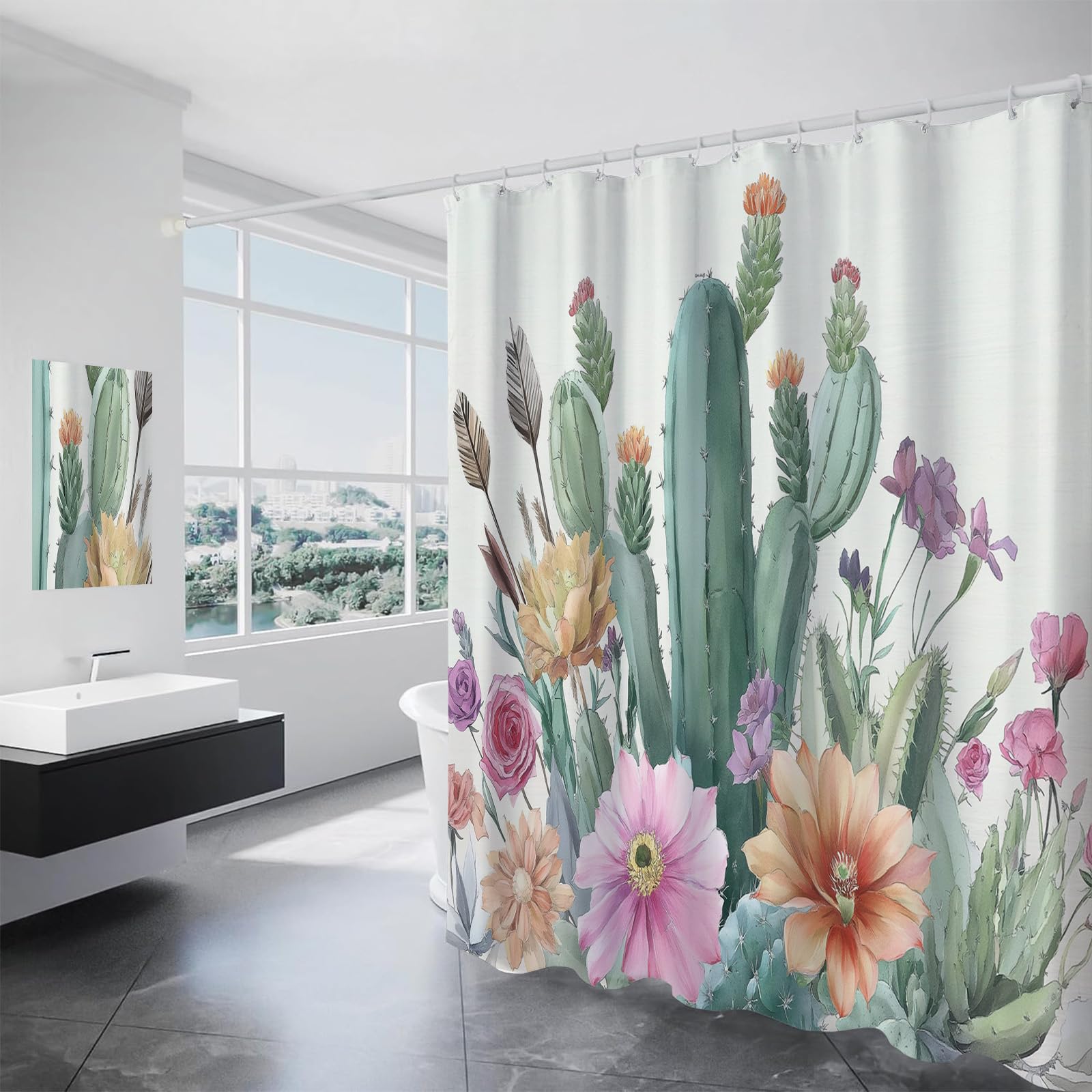 Rideau de douche de qualité hôtel 180x200 cm grand format imperméable bohème