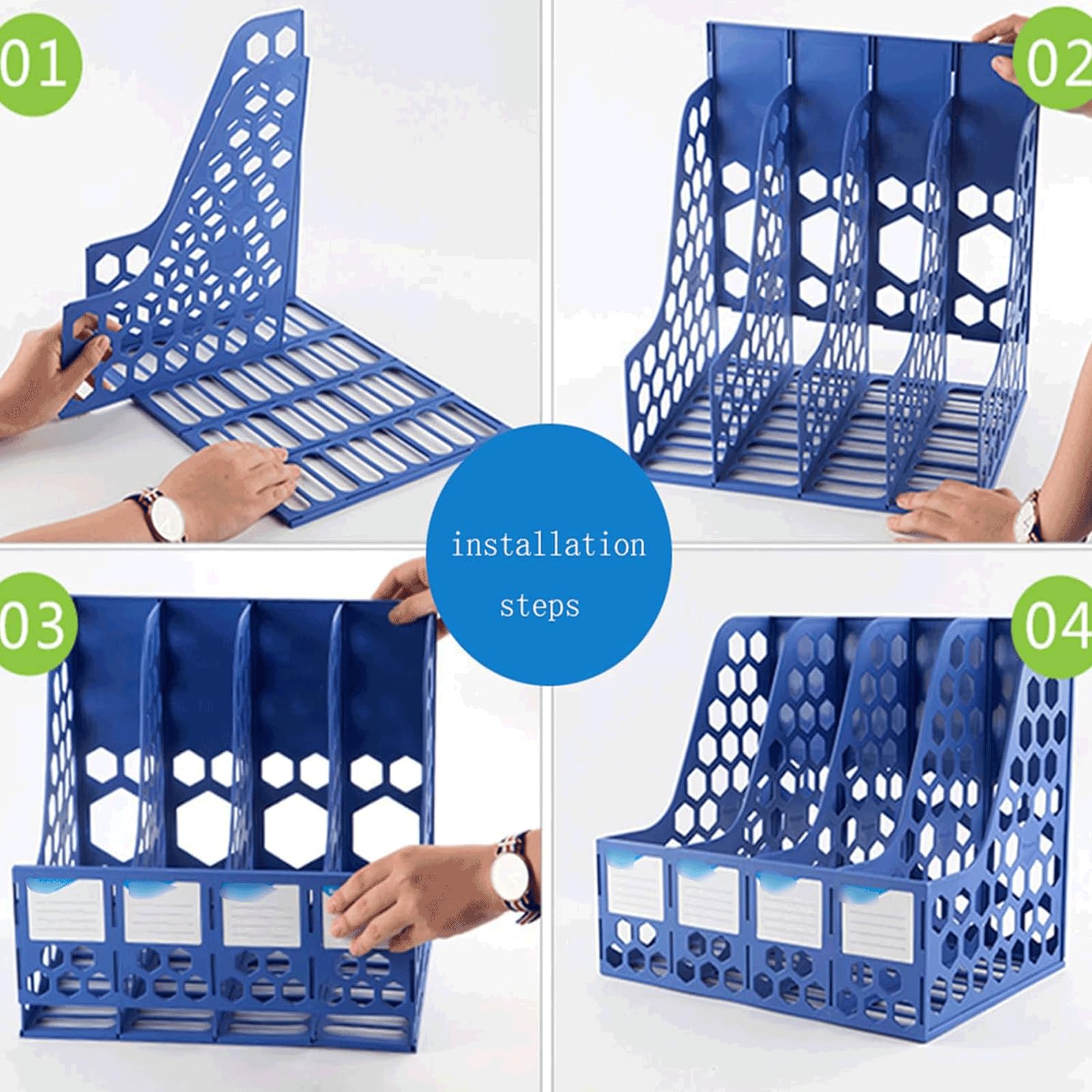 Pratico Cestino Portadocumenti in plastica Cestino Portadocumenti da Tavolo Cestino Portadocumenti di Grande capacità per Ufficio. Scatola Portadocumenti Portatile Versatile