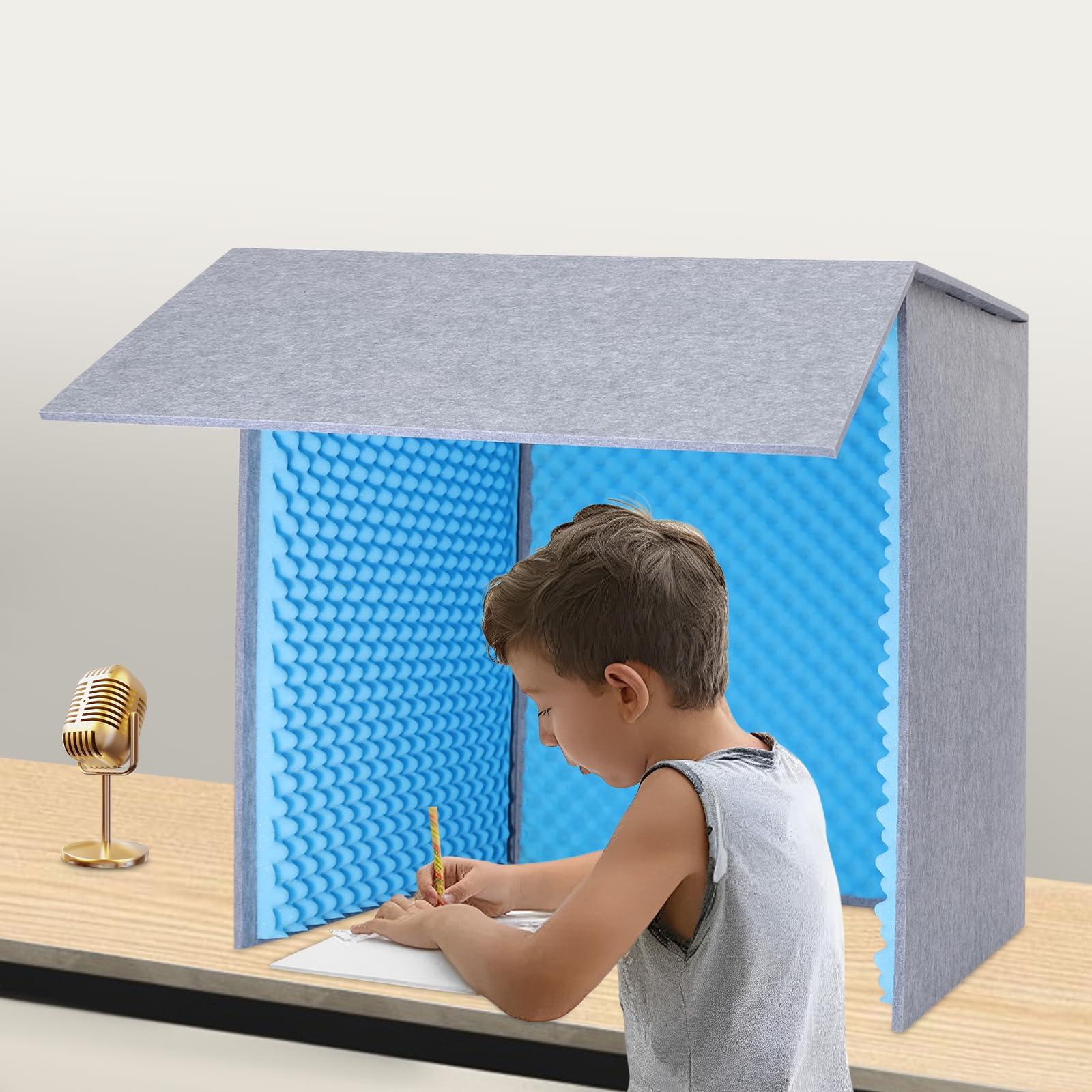 Cabina vocal, cubierta de escritorio insonorizada, 80 x 80 x 80 cm, cabina vocal portátil para estudio de grabación, oficina en casa