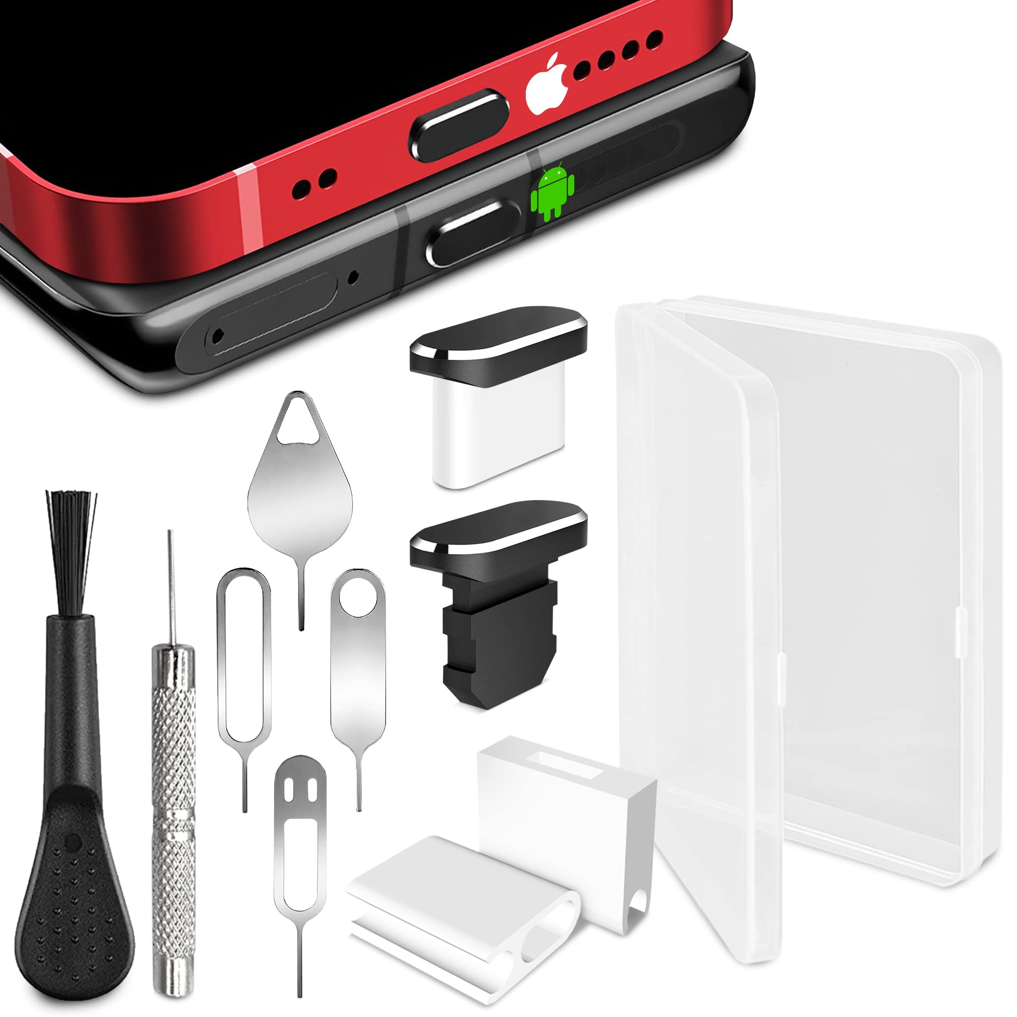 Empire 11 Pcs Sim Card Removal Tool - Premium iPhone Sim Removal Tool Set with Ports Cleaner - Essential Sim Card Tool Accessories for Samsung and iPhone Devices with Sim Card Pin