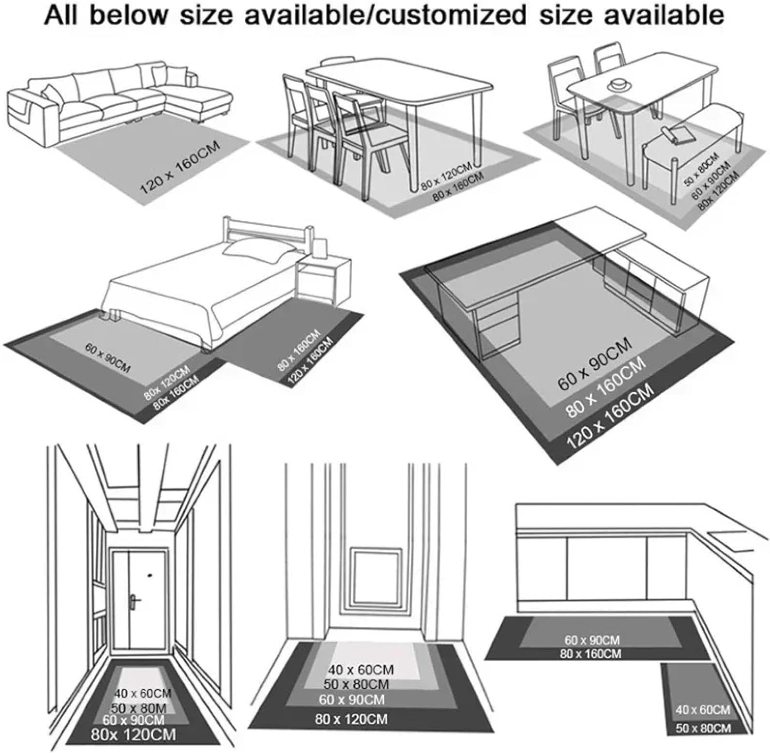 Geometric Carpets for Living Room Soft Flannel Sofa Side Rugs Large Area Decoration Home Floor Mats Brown Bedroom(80x120cm 31.5x47.2in/Flannel-6)