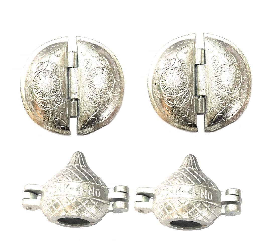 4 PC's pack of 2 Gujia/Ghujia 2 PC's of Modak Mould Sancha Maker Silver Dumpling Maker