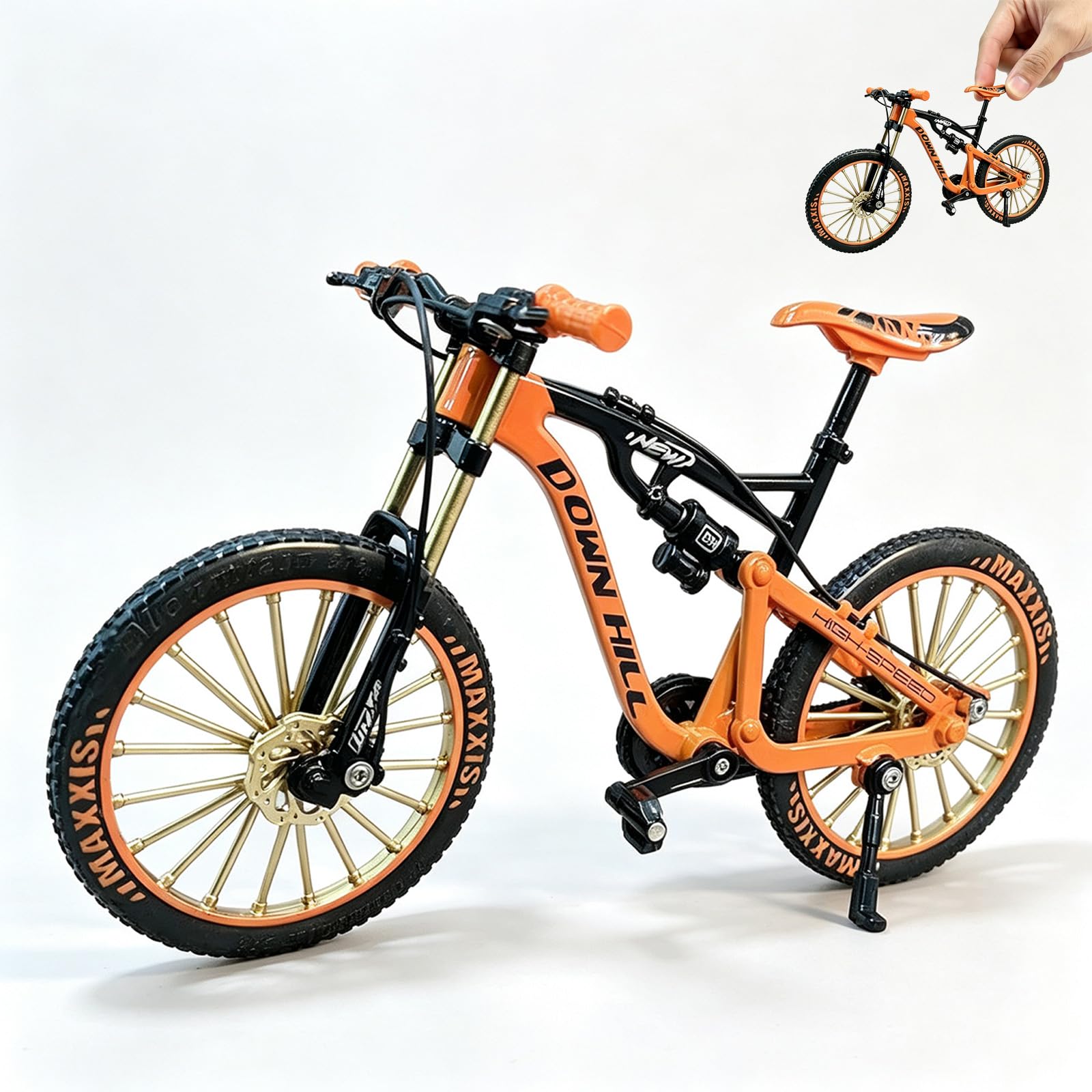 Finger Bike, Mini Downhill Mountain Bicycle Model, Full Suspension Design