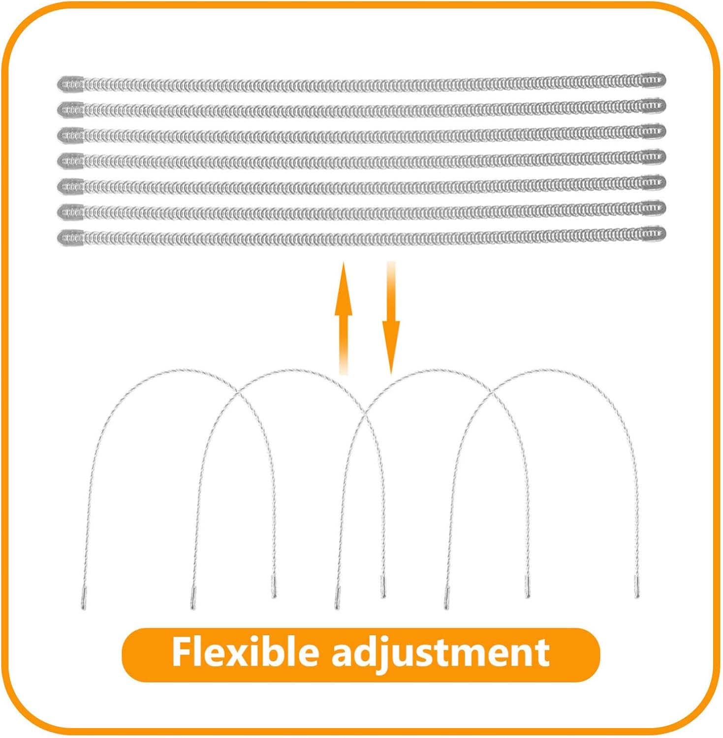 Ipetboom 100pcs Silver Steel Boning for Sewing Corset Boning Tips Spring Steel Bones for Undergarment Support and Side Bone Fixing, for Sewing Projects and Garment Reinforcement
