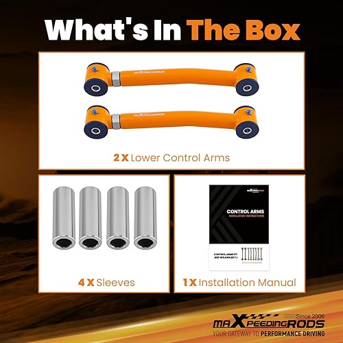 Miniatura 5 de maXpeedingrods Brazos de control inferiores delanteros ajustables para Jeep Wrangler TJ 1997-2006, Cherokee XJ 1984-2001, Grand Cherokee ZJ