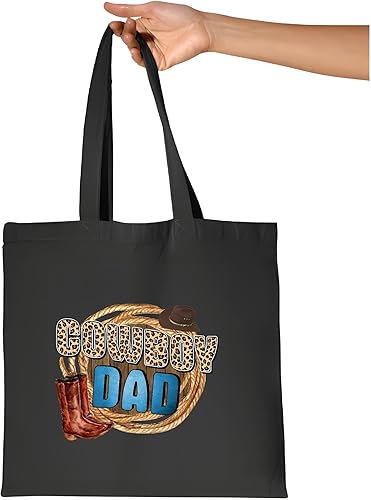 Miniatura 2 de Cowboy Dad Gift Surprise Fathers Day For New Saddle Up Dada Love Western Dad Navy Black Multicolor Canvas Tote Bag