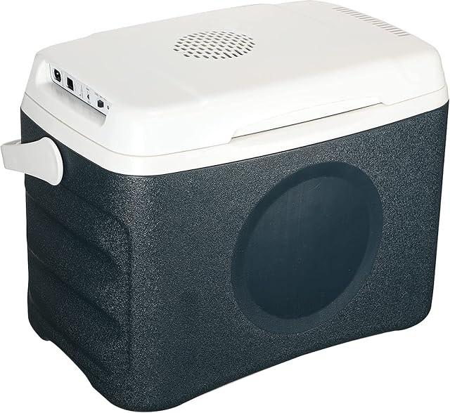 GlamHaus Electric Cooler Box, Large 22L or 30L Cool Box - Use Warm Or Cold, Eco Mode, Portable & Food Safe Insulated, DC 12V, AC 220V Or USB Adaptor - Picnics, Beach, Camping, Car And Motorhome