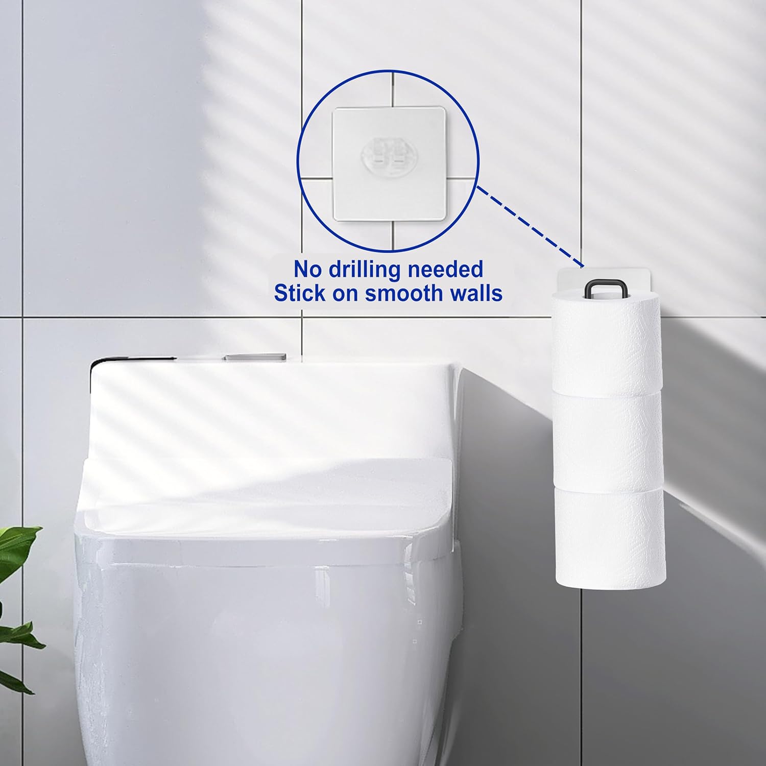 Black Toilet Paper Holder, Bathroom Toilet Paper Roll Holder with Storage Extra 2 Rolls, Over The Tank Toilet Paper Holder with Storage, Stainless Steel, 2Pcs