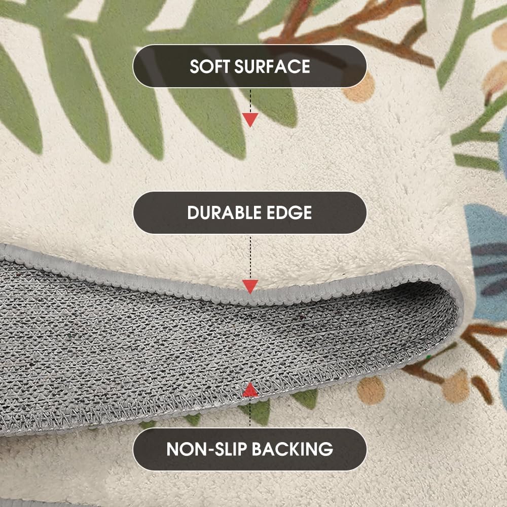 Artoid Mode Beige Sunflower Floral Spring Area Rug, Summer Home Decor Low-Profile Non-Slip Washable Large Rug for Living Room Bedroom Farmhouse Dining Room Kids Playroom 5x7 Feet