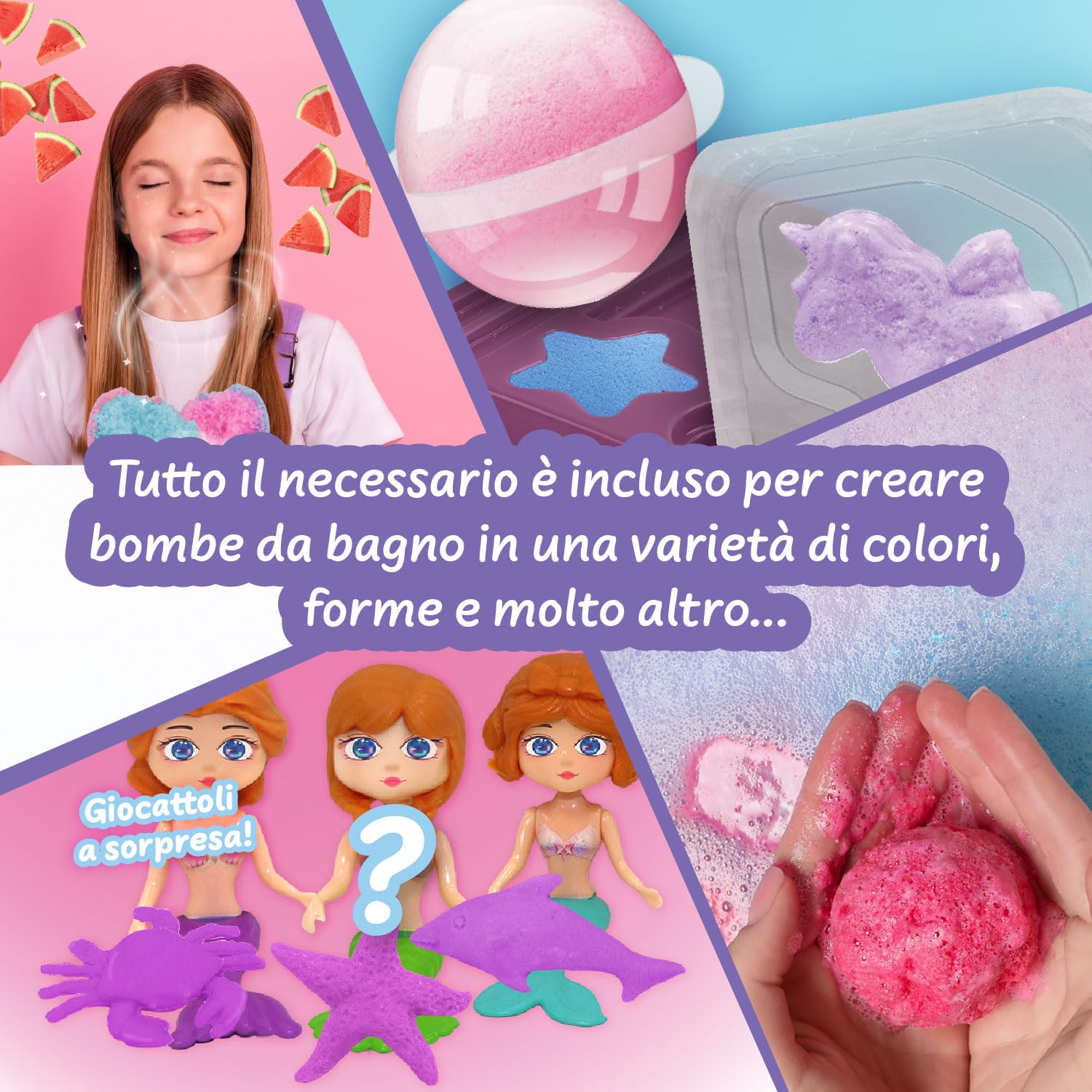 Science4you Bombe da Bagno per Bambini +6 – Kit per Fare Bombe da Bagno, Kit Scientifico Educativo: 6 Esperimenti Cosmetici, Giocattoli STEM, Regalo Cosmetico per Ragazze e Ragazzi di 6 7 8+ Anni