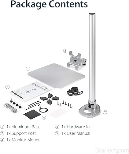 Miniatura 7 de StarTech. com Soporte para monitor único, ajustable, compatible con pantallas Thunderbolt UHD, iMac y Apple de 12" a 34" (30.9lb14kg), Soporte de
