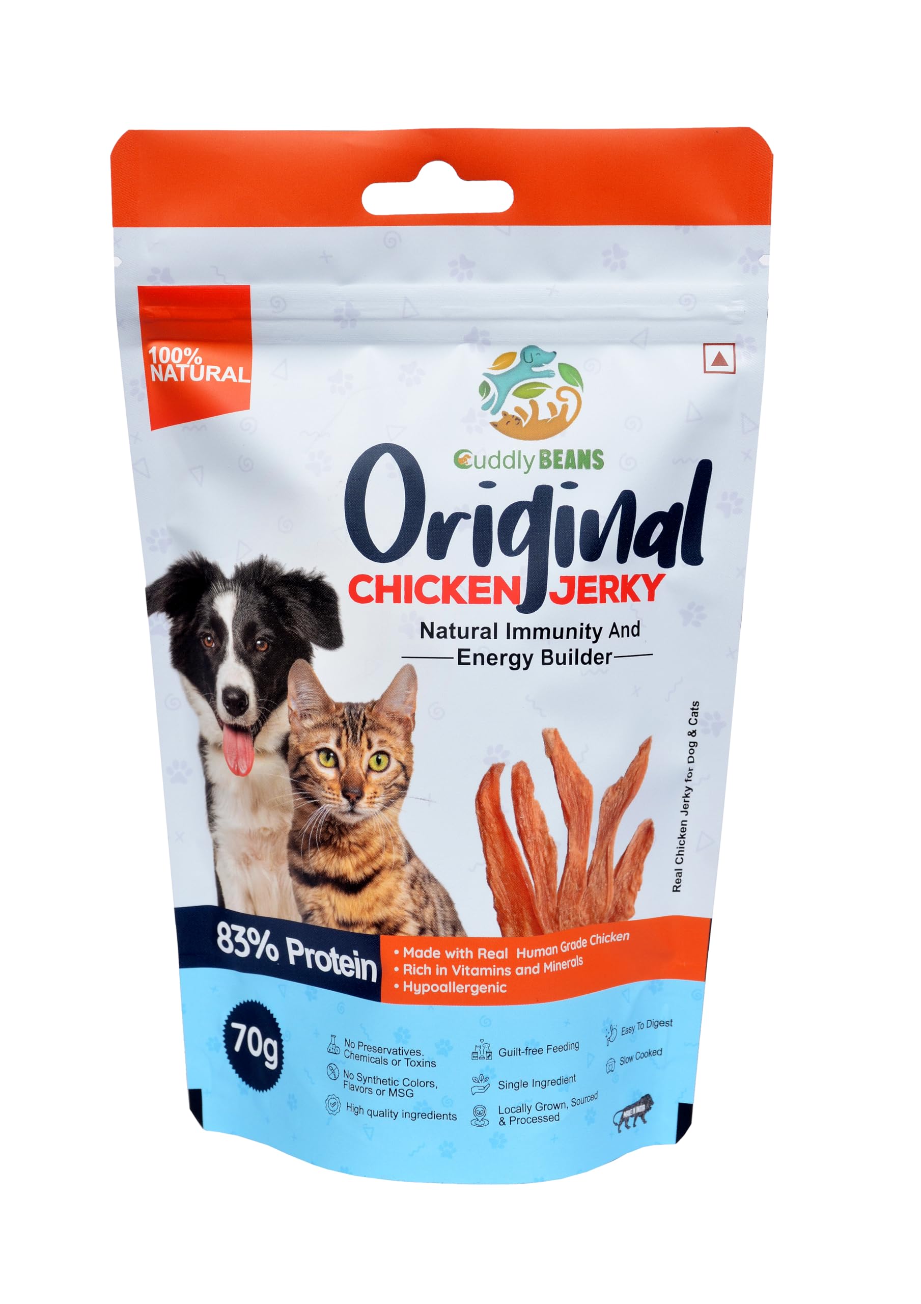 Cuddly Beans Chicken Jerky 70 gm(Pack of 2) | 100% Natural & Healthy Treats for Dog & Cat | No Gluten, No Preservative High Protein (B0D3HBYT3D) Amazon Price History, Amazon Price Tracker