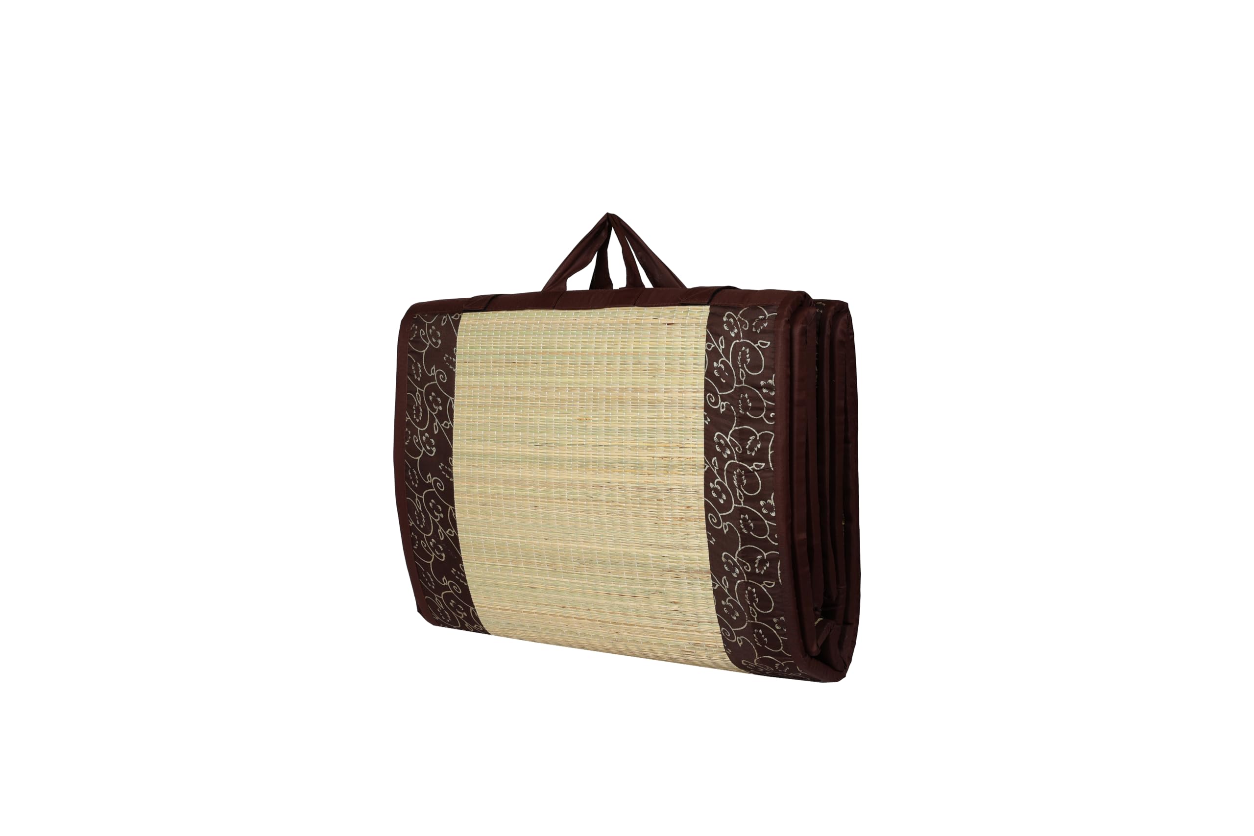CRAFT OF INDIA Printed Asian Foldable Korai River Grass Mat, (4 X 6 ft, 15MM Thickness Sleeping Chatai Dark Brown)-image-14