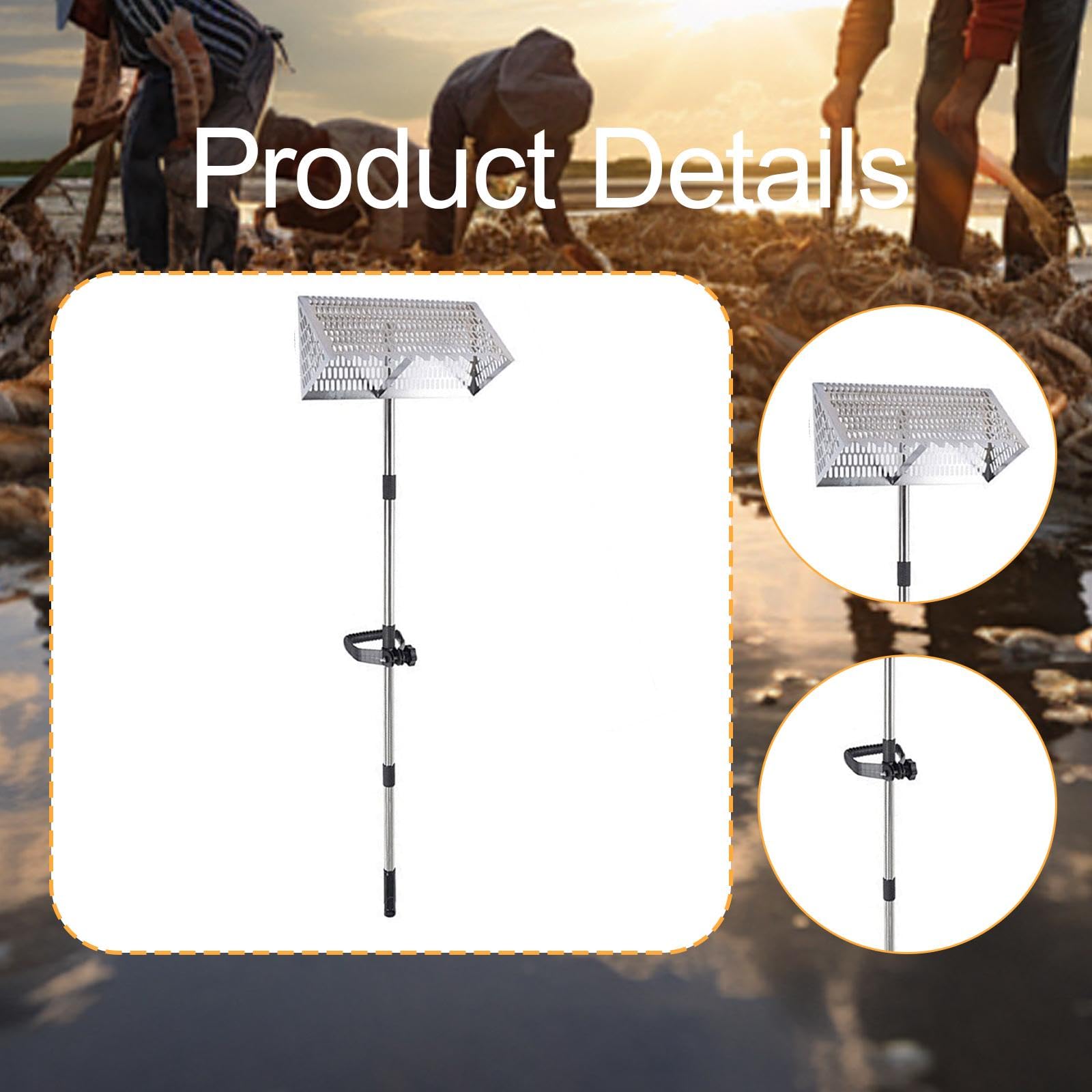 Gralara Écuelle à crabes, râteau à sable pour la recherche de trésors marins, Argent