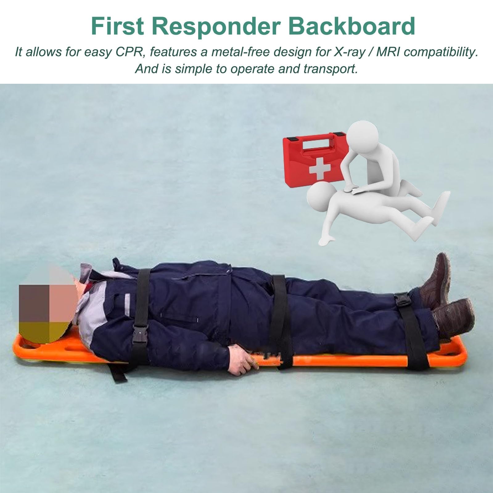 Brancard de Sauvetage Aquatique Planche Dorsale Flottante pour Parcs Aquatiques, Brancards Médicaux D'immobilisation des Patients, Planche Dorsale de Sauvetage pour Brancard D'ambulance(138x35x5cm(54.