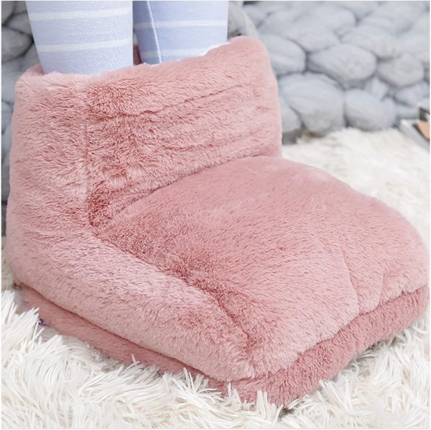 新品追加電動フットウォーマー、フットウォーマー USB 電動フットウォーマー スリッパ ヒーティングクッション 冬のオフィスや家庭用 グレー 調節自在