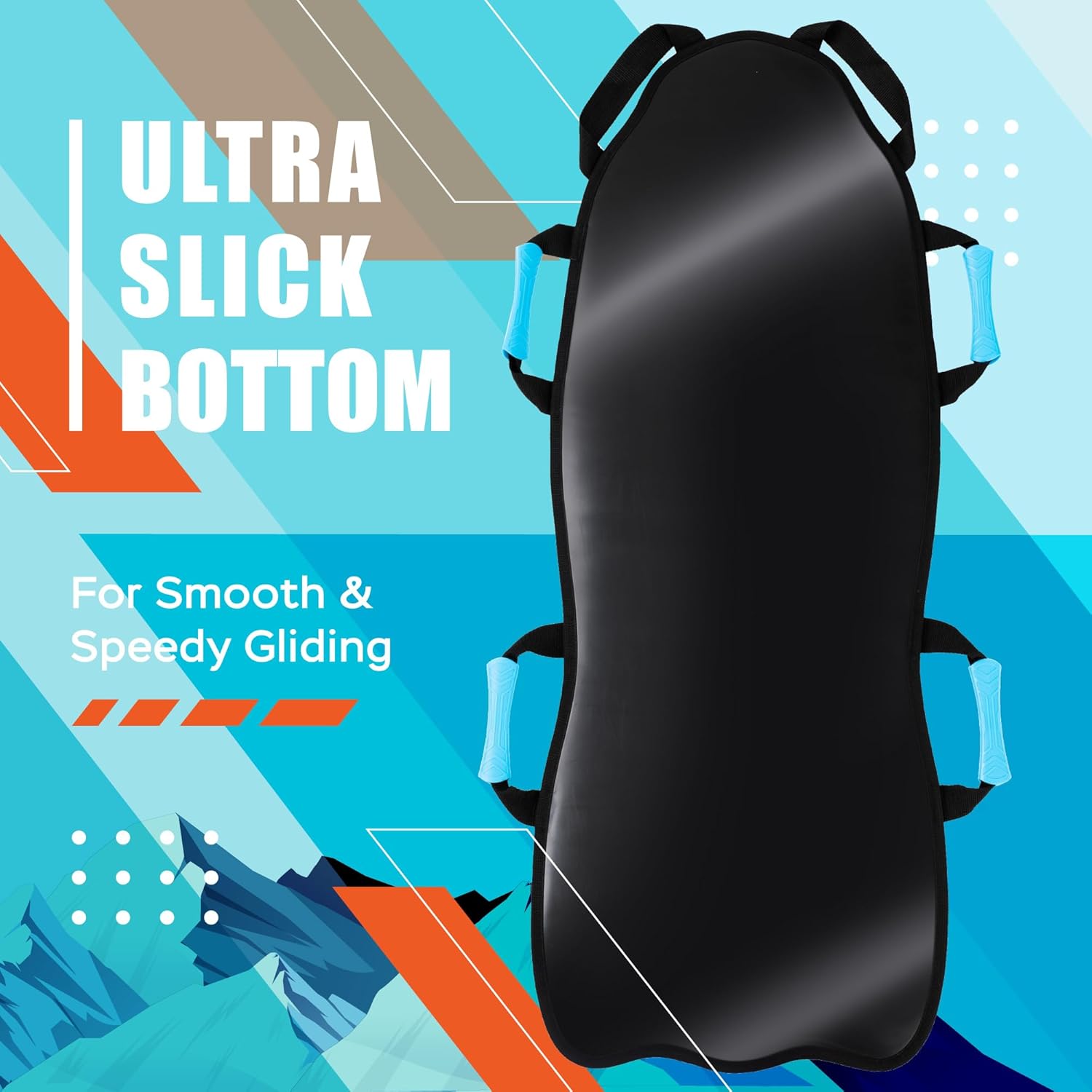 Sunlite Sports 45” Snow Sled – Foldable or Foam Style Toboggan for Kids & Adults, Reinforced Bottom, Durable Stitching & Ergonomic Handles – Lightweight & Portable Winter Sled